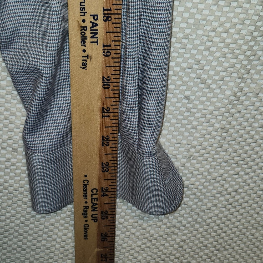 Ash & Erie Mens Lg Slim Fit Micro Check Button Down Shirt Grey Blue Wool Blend - Picture 5 of 8